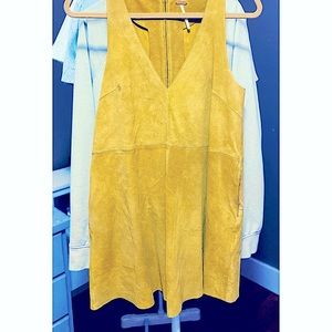 Free People Yellow Suede Dress